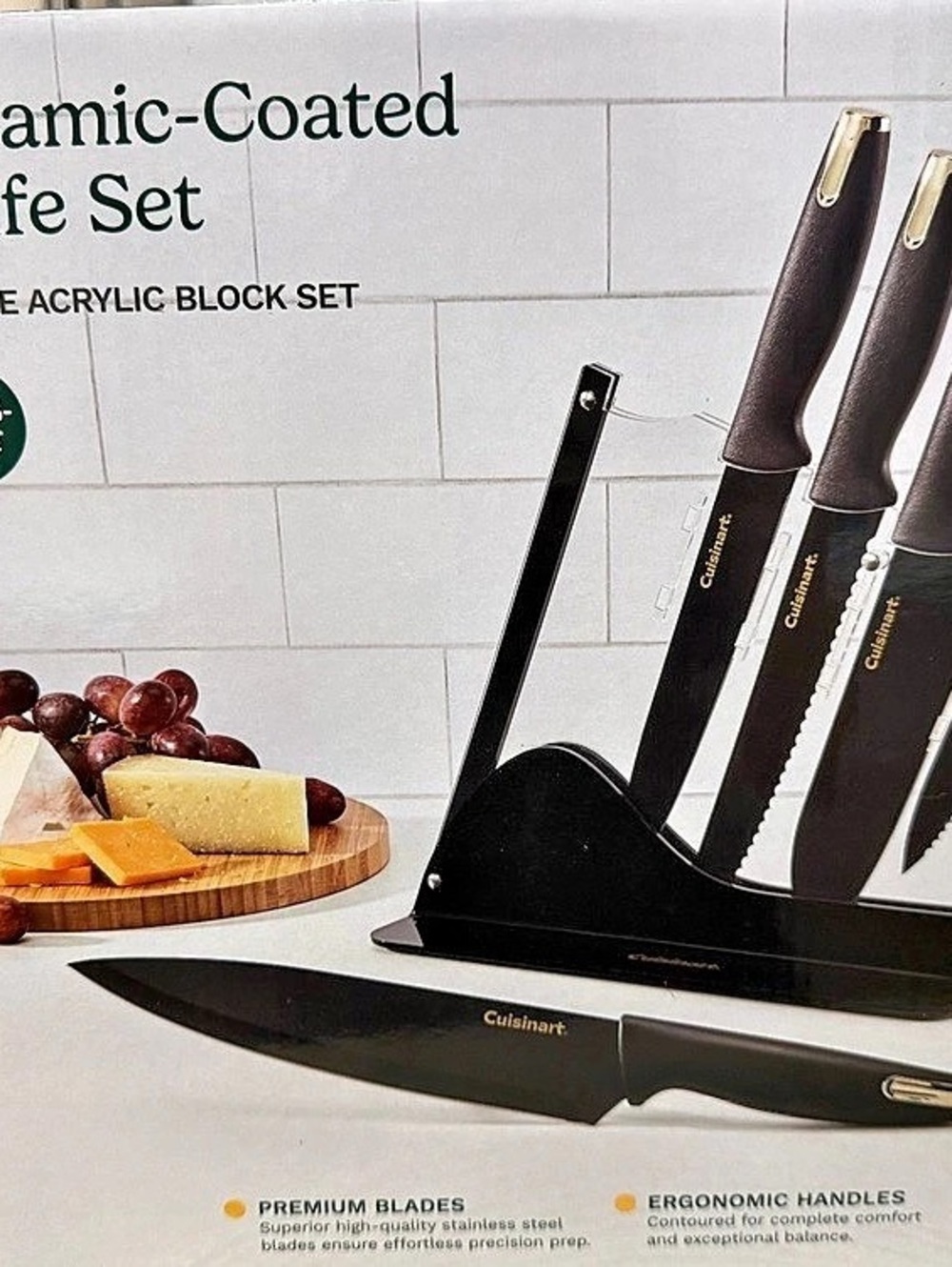 Cuisinart Advantage Ceramic-Coated Knife Set 7-Piece Black Knife Set NWT